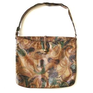 Vintage 80s Robert Bastién Paisley Purse Handbag